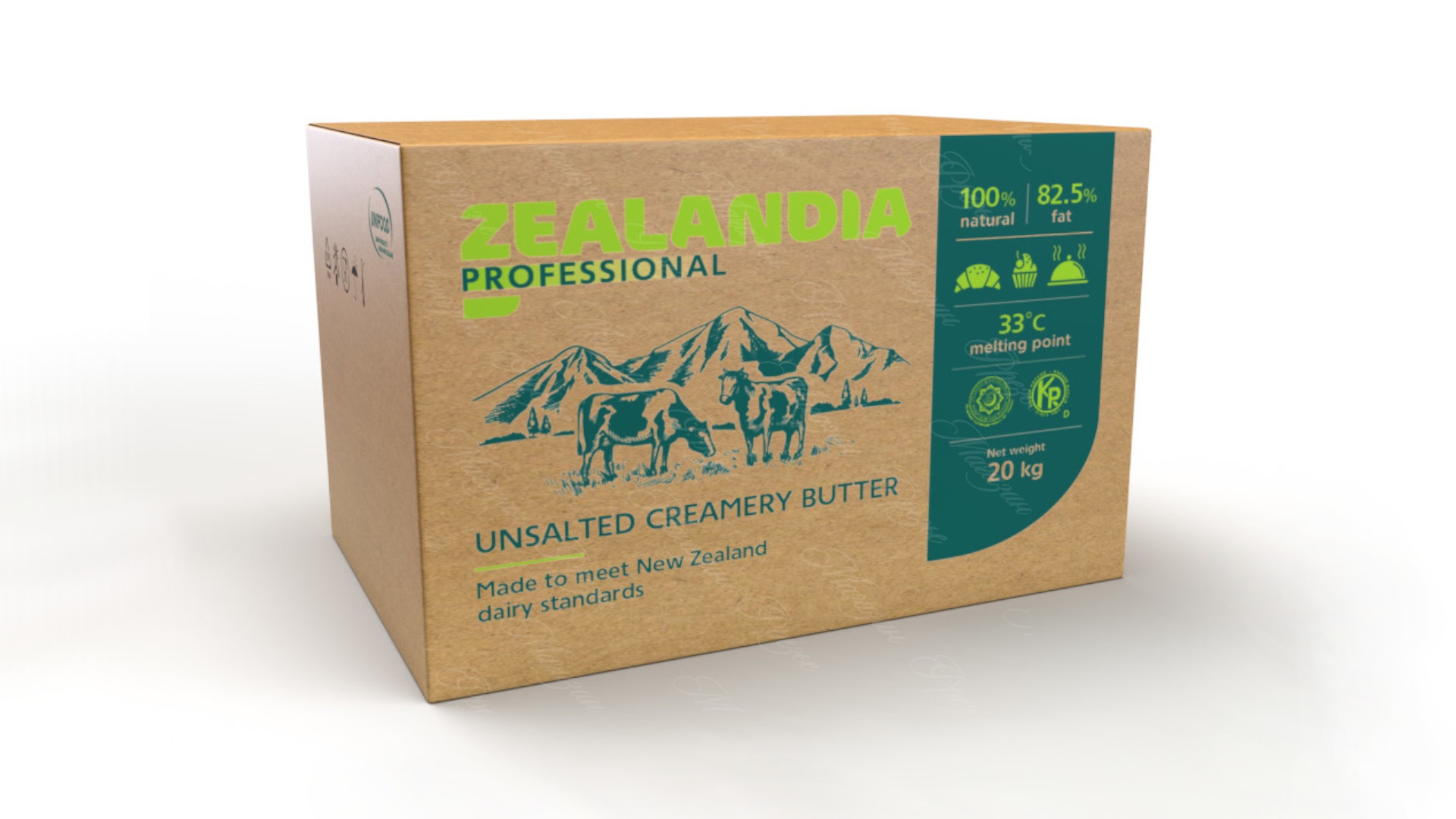 Масло «Традиционное» монолит 20 кг 82,5 % Зеландия Профессиональное / Zealandia Professional от кондитерского магазина Фрезье https://fraisier.ru