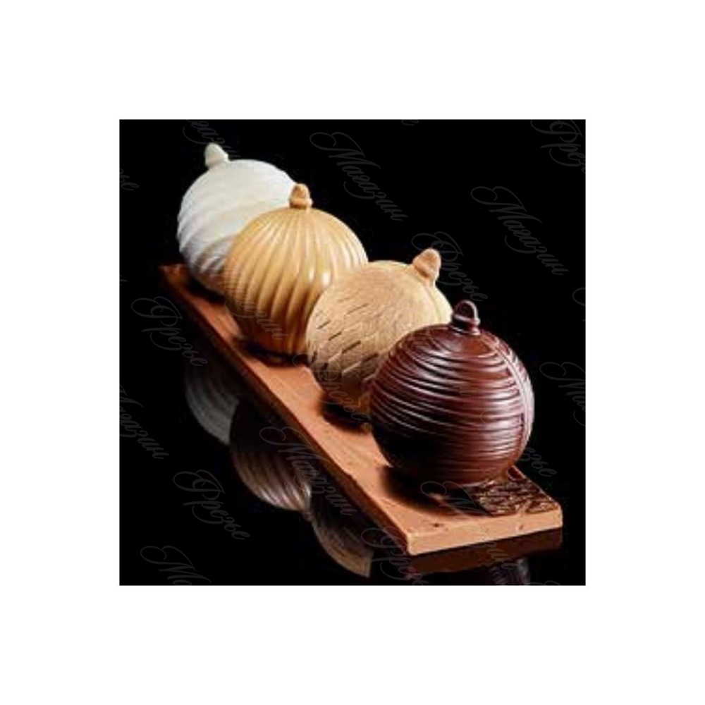 Форма для шоколада Шары 5 дизайнов, диаметр 7 см от кондитерского магазина Фрезье https://fraisier.ru