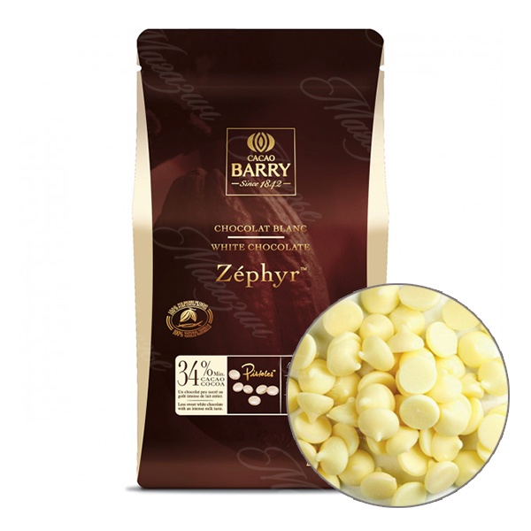 Шоколад белый  Zephyr 34% какао 1 кг от кондитерского магазина Фрезье https://fraisier.ru