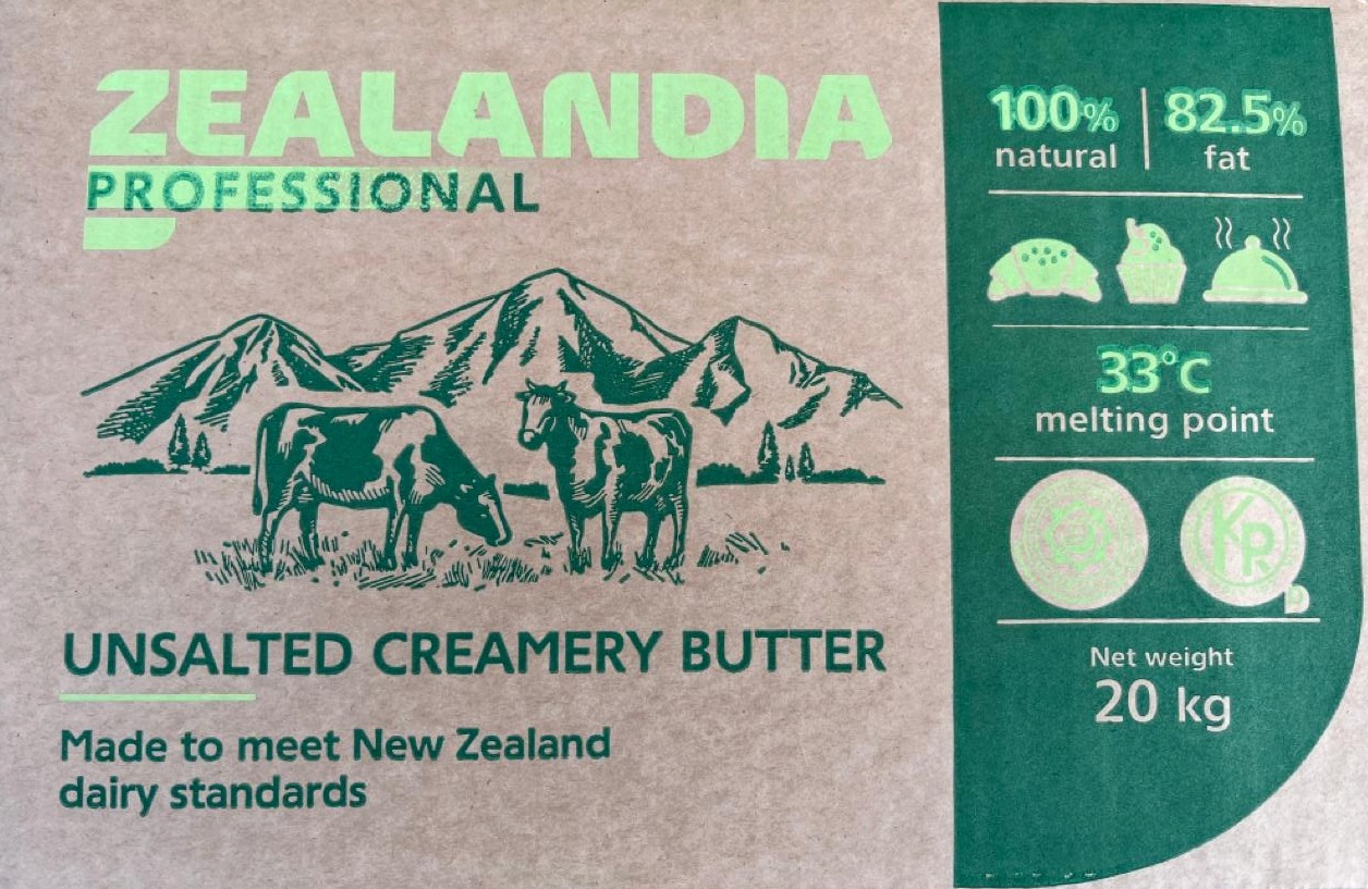 Масло «Традиционное» монолит 20 кг 82,5 % Зеландия Профессиональное / Zealandia Professional от кондитерского магазина Фрезье https://fraisier.ru
